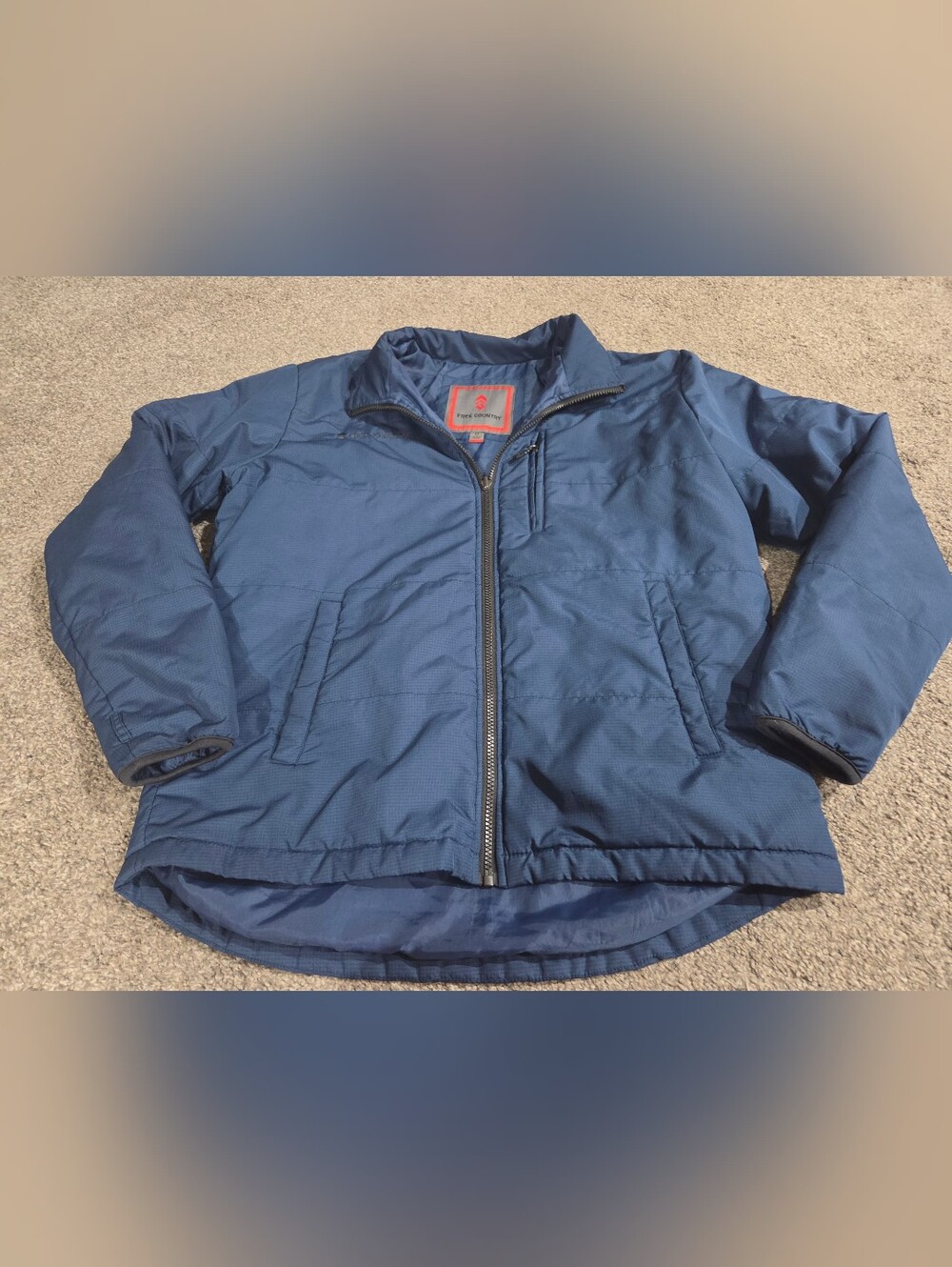Free Country Men's Navy Quilted Zip-Up Jacket Size Medium